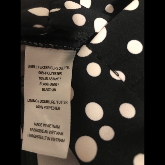 SOLD❗️ADRIANNA PAPELL  Black Polka Dot Dress Pants. Straight leg pant.Size 6 - Picture 7 of 7